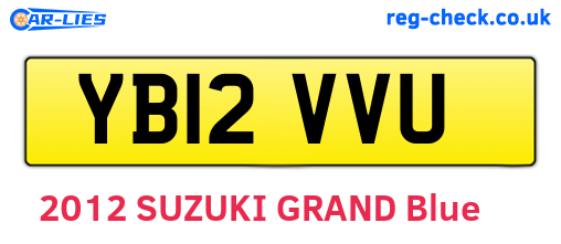 YB12VVU are the vehicle registration plates.