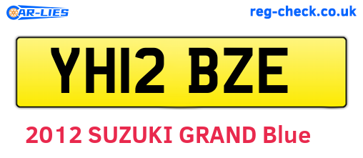 YH12BZE are the vehicle registration plates.