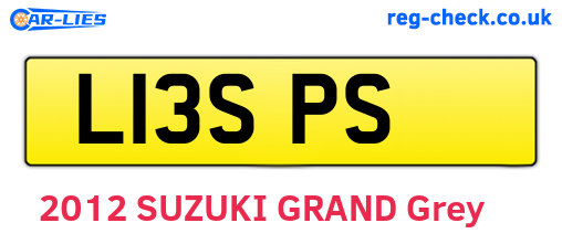 L13SPS are the vehicle registration plates.