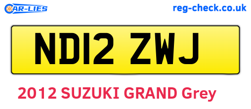 ND12ZWJ are the vehicle registration plates.