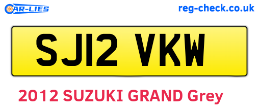 SJ12VKW are the vehicle registration plates.
