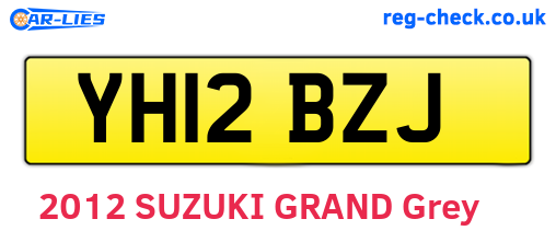 YH12BZJ are the vehicle registration plates.