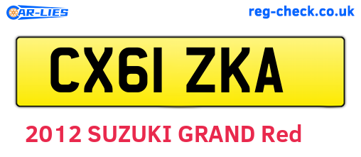 CX61ZKA are the vehicle registration plates.