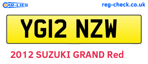 YG12NZW are the vehicle registration plates.