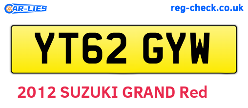 YT62GYW are the vehicle registration plates.
