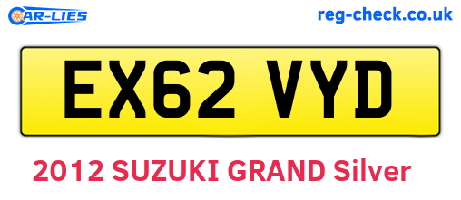 EX62VYD are the vehicle registration plates.