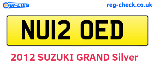 NU12OED are the vehicle registration plates.