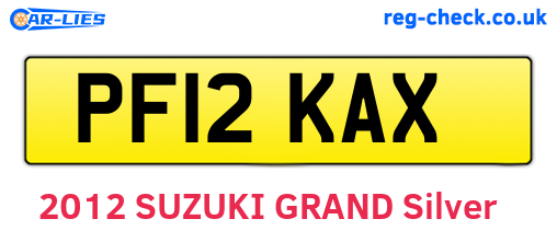 PF12KAX are the vehicle registration plates.