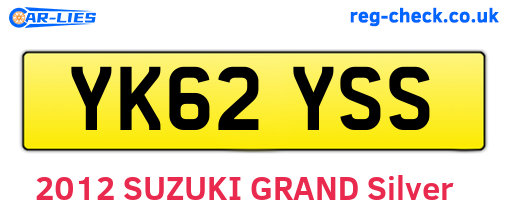 YK62YSS are the vehicle registration plates.