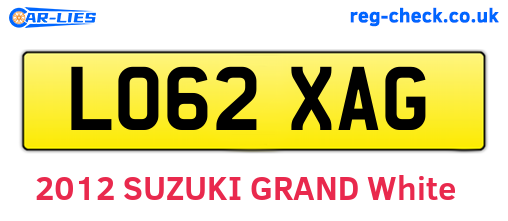 LO62XAG are the vehicle registration plates.