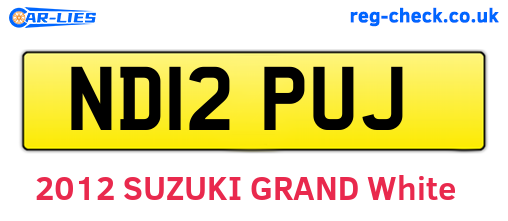 ND12PUJ are the vehicle registration plates.