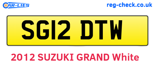 SG12DTW are the vehicle registration plates.