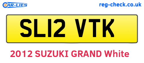 SL12VTK are the vehicle registration plates.