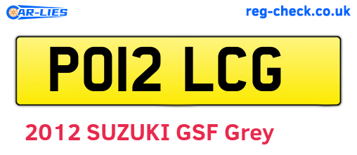 PO12LCG are the vehicle registration plates.