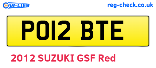 PO12BTE are the vehicle registration plates.
