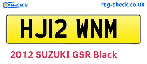 HJ12WNM are the vehicle registration plates.