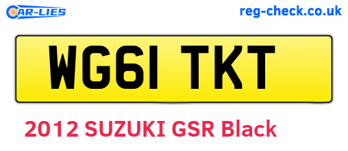 WG61TKT are the vehicle registration plates.