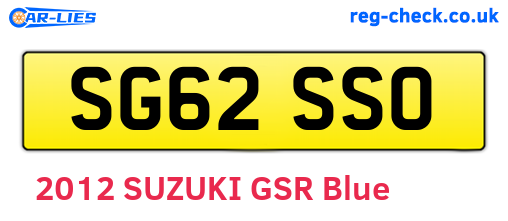 SG62SSO are the vehicle registration plates.