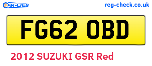 FG62OBD are the vehicle registration plates.