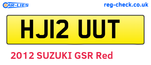 HJ12UUT are the vehicle registration plates.