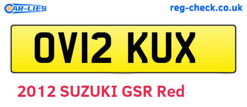 OV12KUX are the vehicle registration plates.