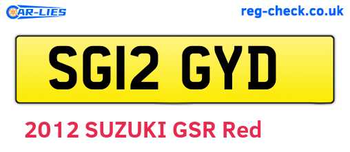 SG12GYD are the vehicle registration plates.