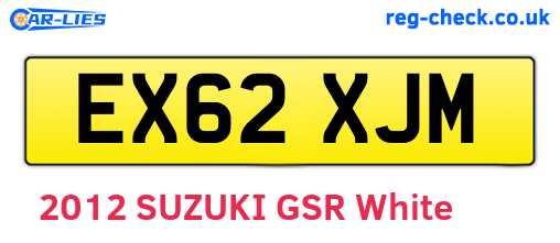 EX62XJM are the vehicle registration plates.