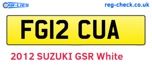 FG12CUA are the vehicle registration plates.