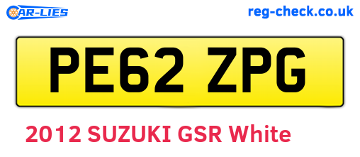 PE62ZPG are the vehicle registration plates.
