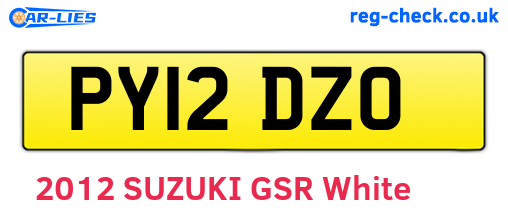 PY12DZO are the vehicle registration plates.