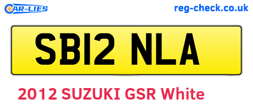 SB12NLA are the vehicle registration plates.