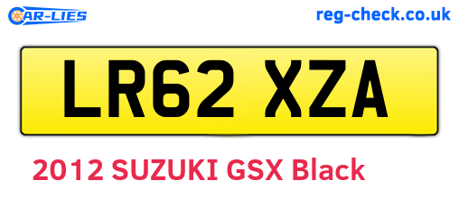 LR62XZA are the vehicle registration plates.