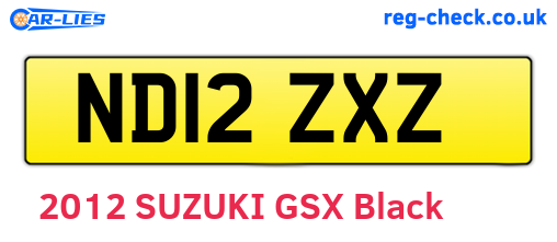 ND12ZXZ are the vehicle registration plates.