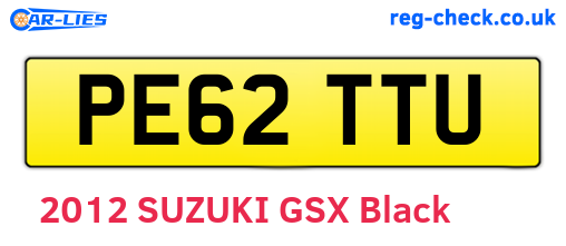 PE62TTU are the vehicle registration plates.
