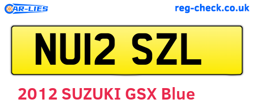 NU12SZL are the vehicle registration plates.