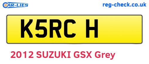 K5RCH are the vehicle registration plates.