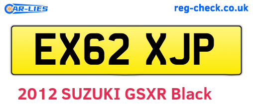 EX62XJP are the vehicle registration plates.