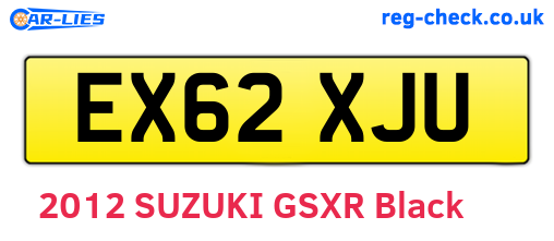 EX62XJU are the vehicle registration plates.