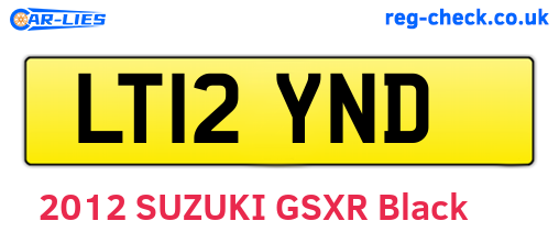 LT12YND are the vehicle registration plates.