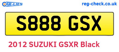 S888GSX are the vehicle registration plates.