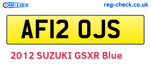 AF12OJS are the vehicle registration plates.