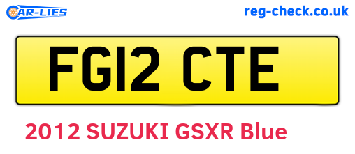 FG12CTE are the vehicle registration plates.