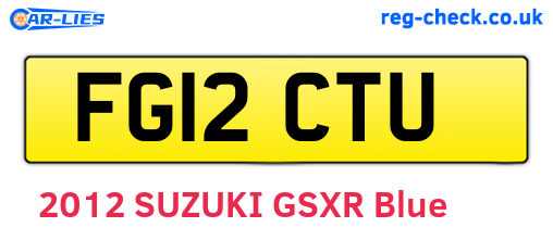 FG12CTU are the vehicle registration plates.
