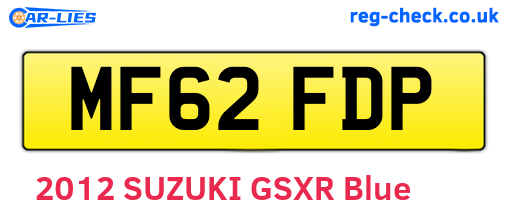 MF62FDP are the vehicle registration plates.