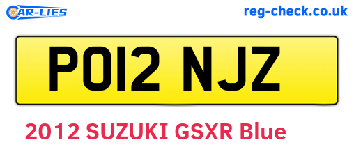 PO12NJZ are the vehicle registration plates.