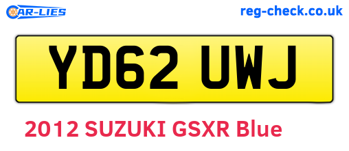 YD62UWJ are the vehicle registration plates.