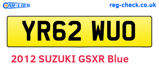 YR62WUO are the vehicle registration plates.