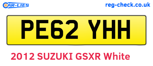 PE62YHH are the vehicle registration plates.