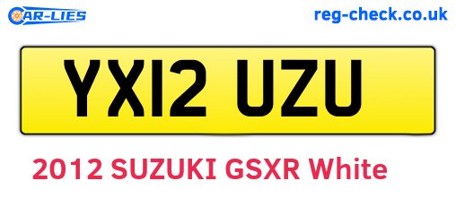 YX12UZU are the vehicle registration plates.