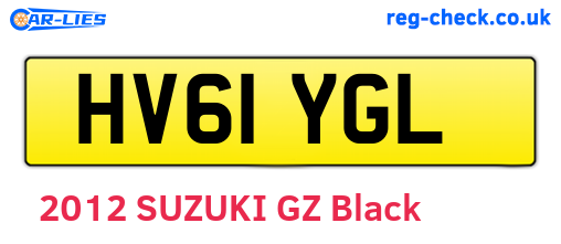 HV61YGL are the vehicle registration plates.